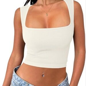 Amazon white crop tank top